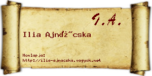 Ilia Ajnácska névjegykártya